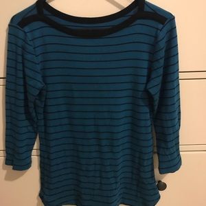 NWOT blue and black 3/4 long sleeve